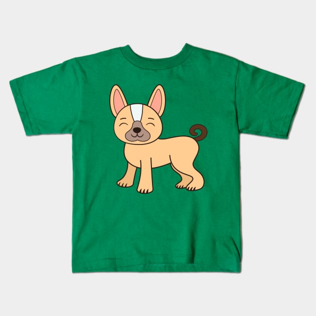 Cute and Kawaii Adorable French Bull Dog Kids T-Shirt by happinessinatee